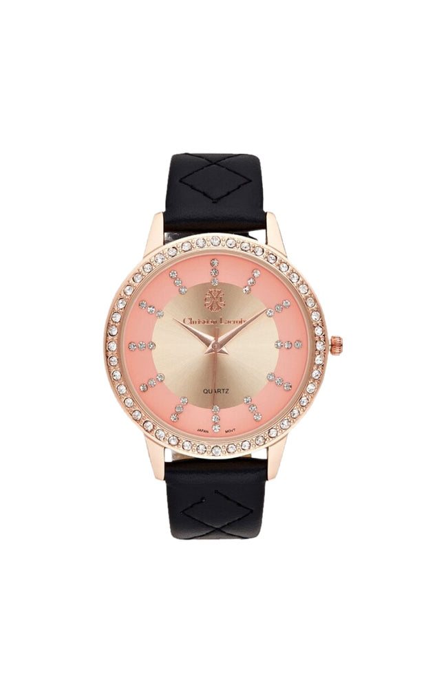 Montre - Polyuréthane noir & acier inoxydable rosegold
