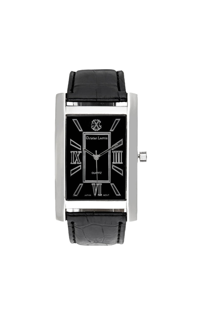 Montre - Polyuréthane noir & acier inoxydable argenté - Homme