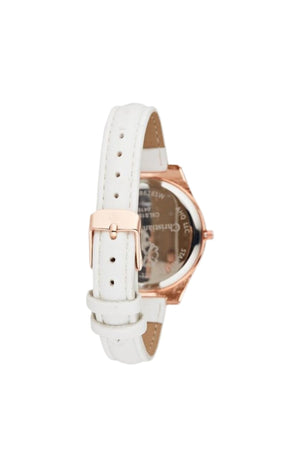 Montre - Polyuréthane blanc & acier inoxydable rosegold