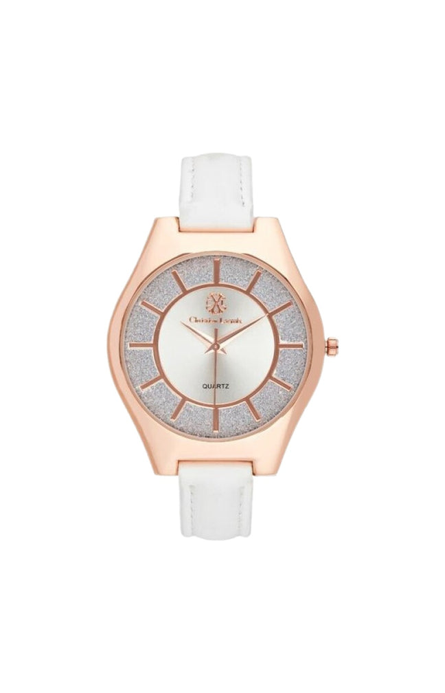 Montre - Polyuréthane blanc & acier inoxydable rosegold