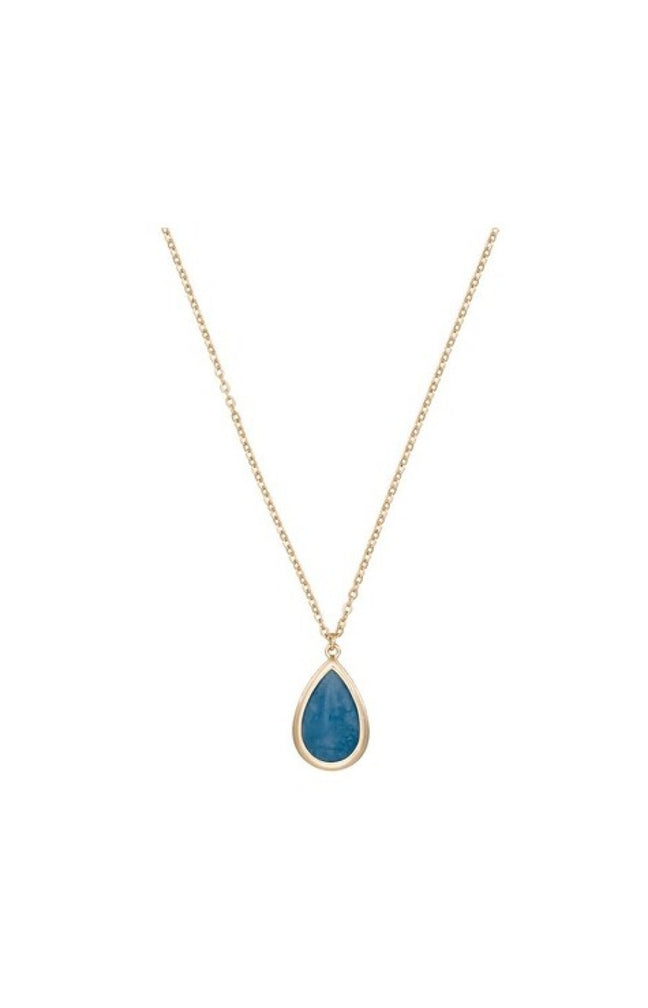 Collier Louane - Laiton doré & lapis lazuli