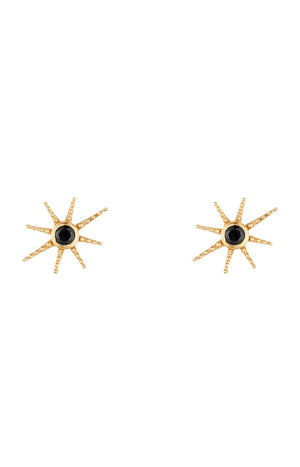 Boucles d'oreilles Etoile - Laiton doré & onyx noir