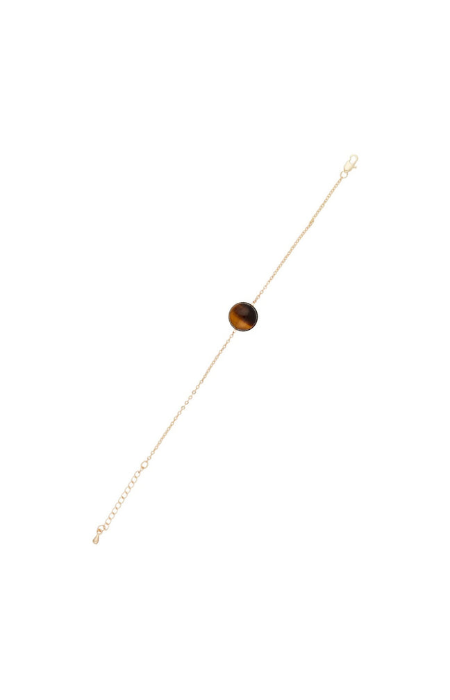 Bracelet Lyo - Laiton doré & œil de tigre