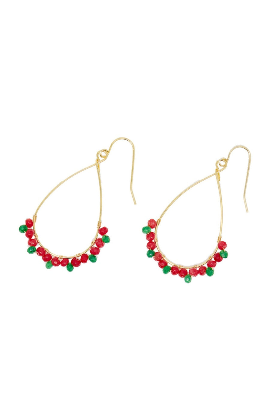 Boucles d'oreilles Ophélia - Laiton doré & jade