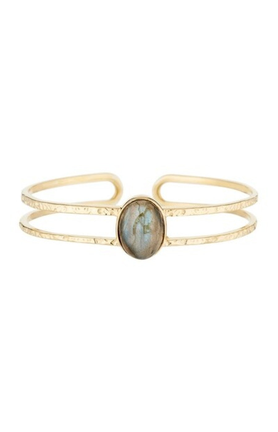 Jonc Porta - Laiton doré & labradorite