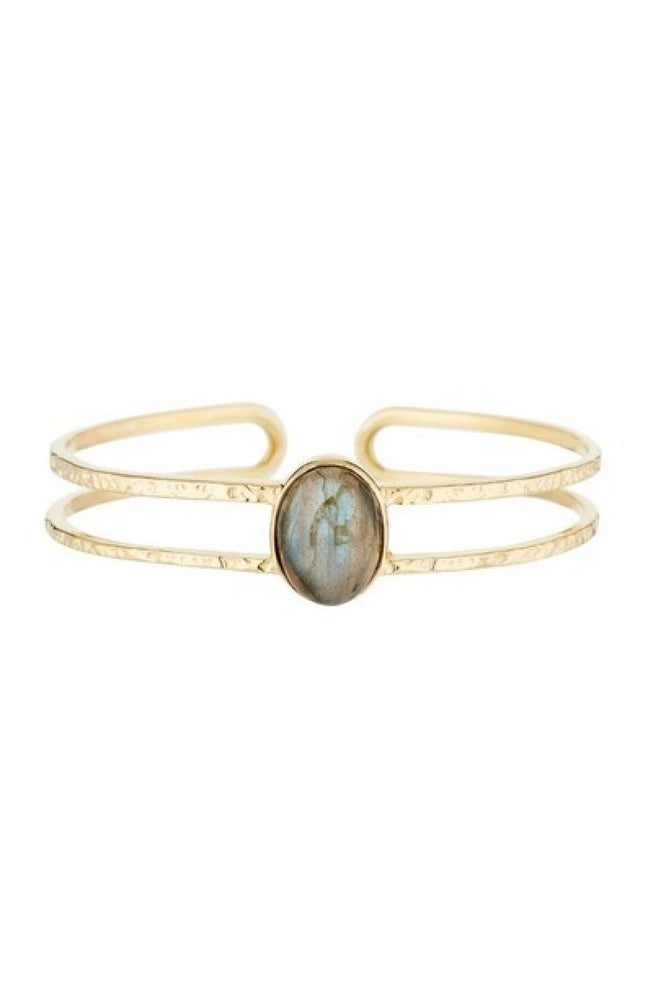 Jonc Porta - Laiton doré & labradorite