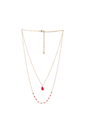 Collier Paola - Laiton doré & jade