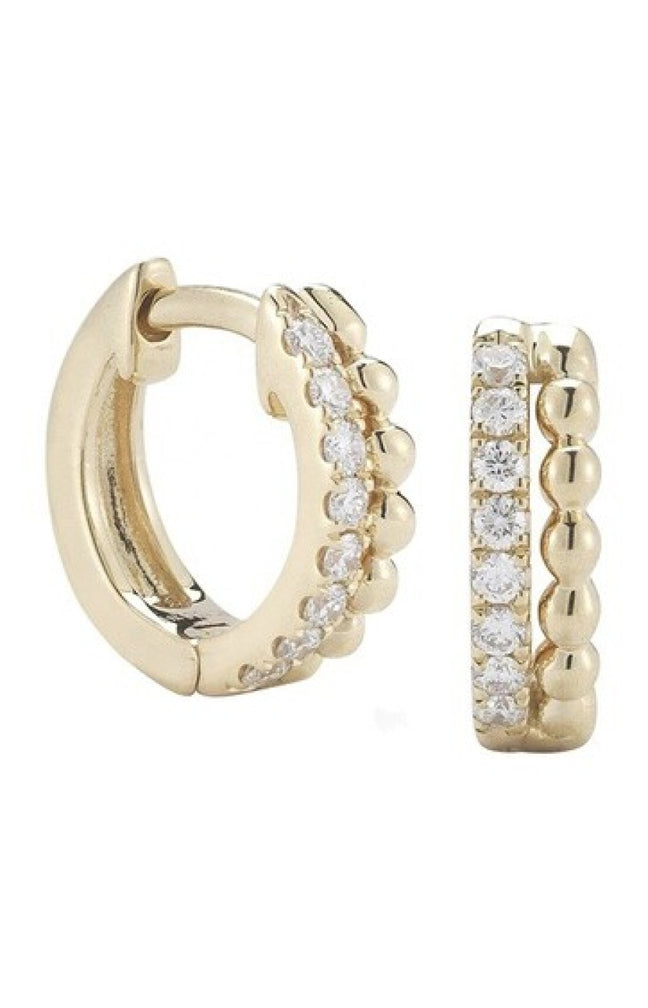 Boucles d'oreilles créoles Anna - Laiton doré à l'or fin 18k & zircons