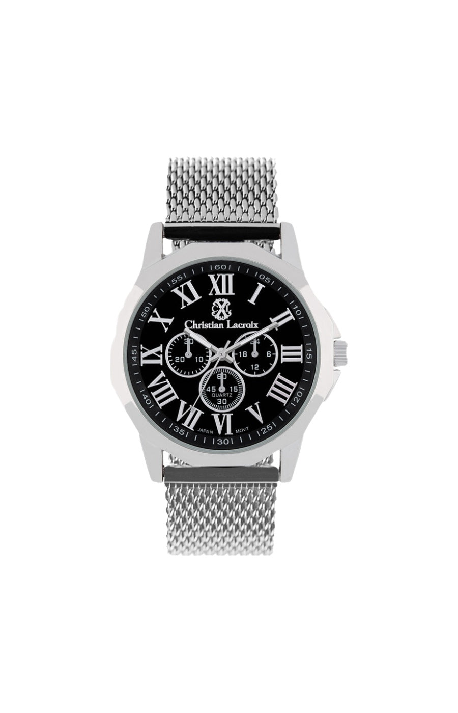 Montre - Acier inoxydable argenté & noir - Homme