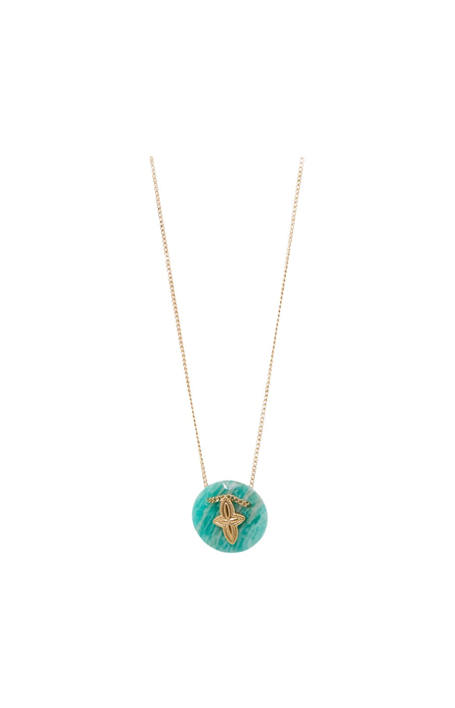 Collier - Laiton doré & fluorite