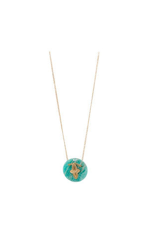 Collier - Laiton doré & fluorite