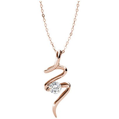Collier Spiral - Cristal blanc - Laiton plaqué or rose 18 k