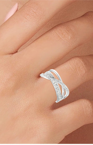 Bague - Cristaux - Argenté