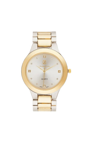 Montre à quartz en acier - Argenté & doré