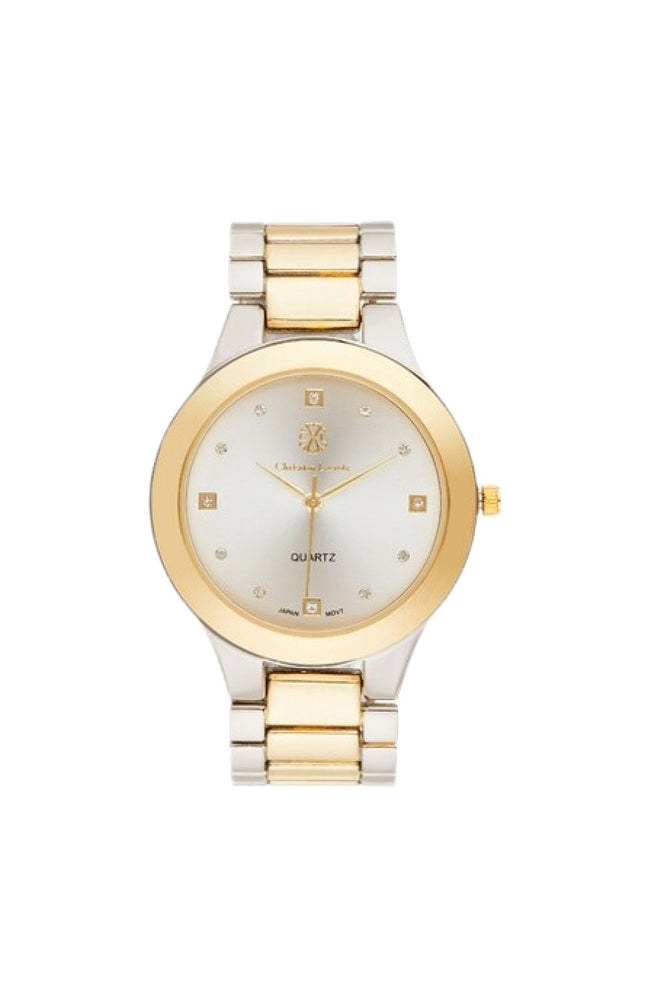 Montre à quartz en acier - Argenté & doré