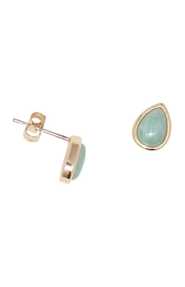 Boucles d'oreilles Lola - Laiton doré & amazonite