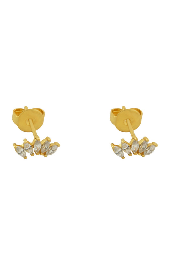 Boucles d'oreilles Monica - Laiton doré à l'or fin 18k & zircons