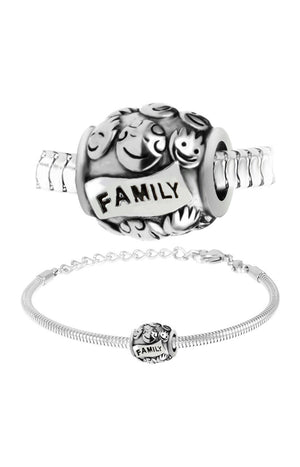 Bracelet - Charms Family - Acier inoxydable