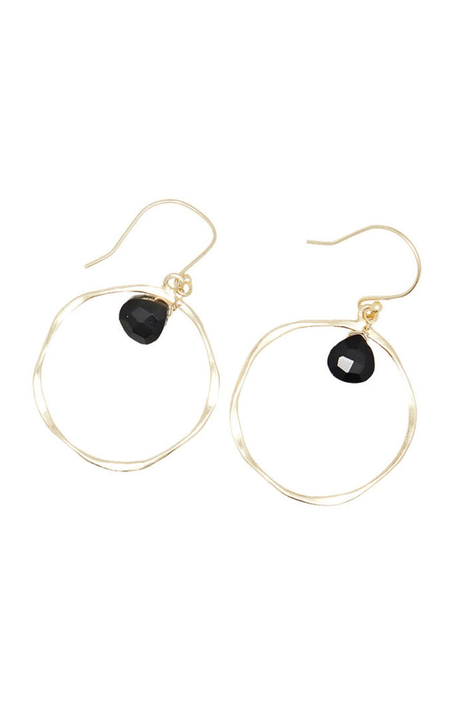 Boucles d'oreilles Véro - Agathe noire - Doré