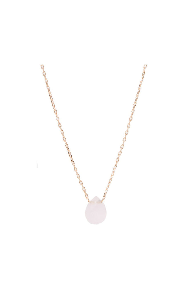 Collier Ivica - Laiton doré & quartz rose