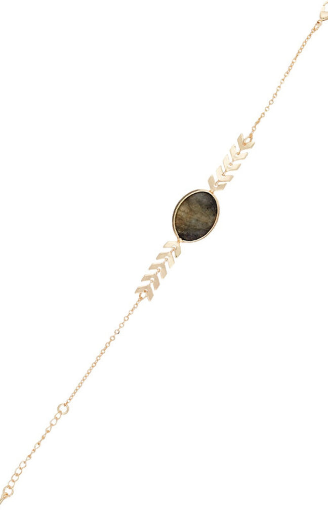 Bracelet Pomézia - Laiton doré & labradorite