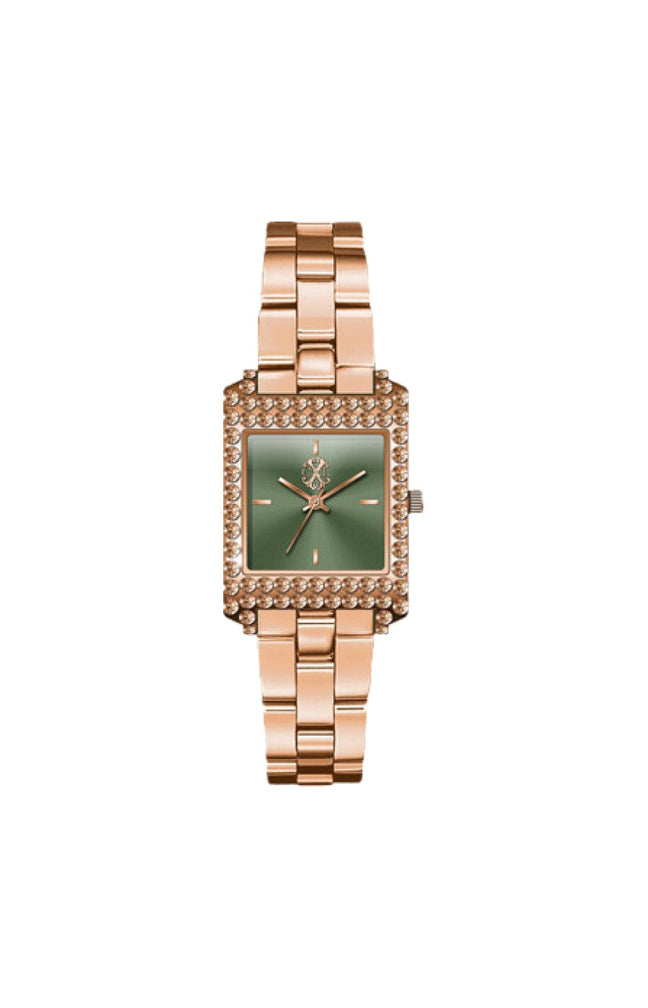 Montre à quartz en acier inoxydable - Doré & vert