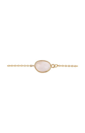 Bracelet Tania - Laiton doré & agate grise