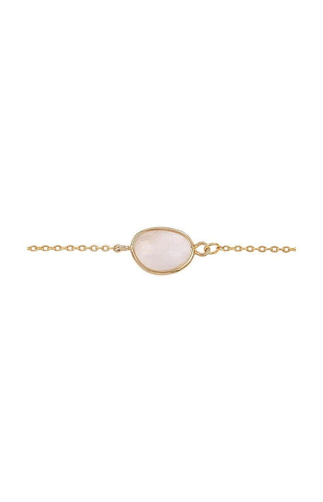 Bracelet Tania - Laiton doré & agate grise