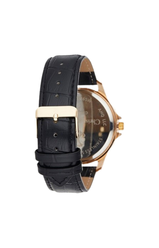 Montre - Polyuréthane noir & acier inoxydable doré - Homme