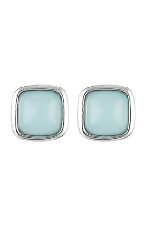 Boucles d'oreilles Lina - Laiton & amazonite