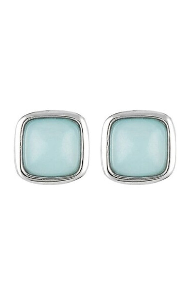 Boucles d'oreilles Lina - Laiton & amazonite