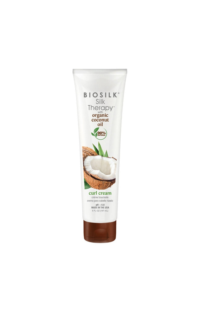 Crème définition des boucles - Huile de coco - Silk Therapy - Cheveux bouclés ou crépus - 147 ml