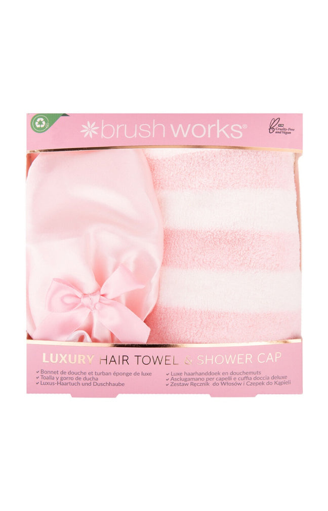 Coffret bonnet de douche & turban éponge - Cheveux