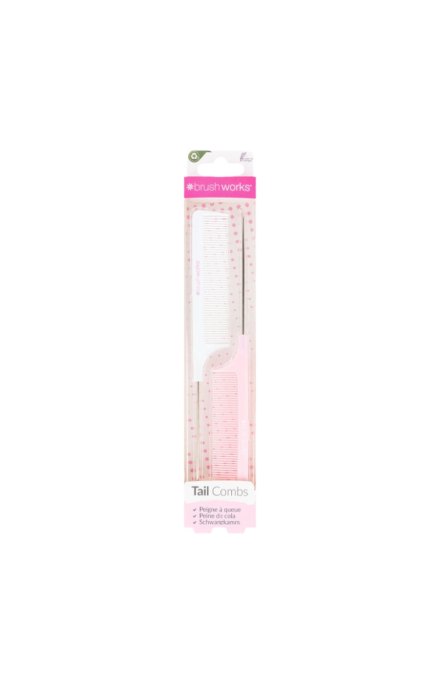 Peignes à queue - Rose & blanc - Cheveux