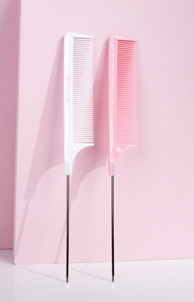 Peignes à queue - Rose & blanc - Cheveux