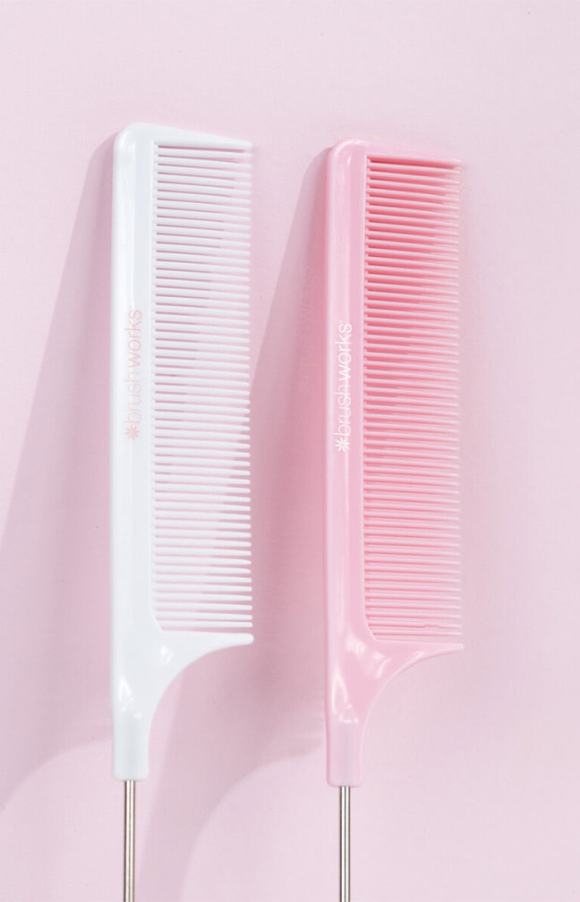 Peignes à queue - Rose & blanc - Cheveux