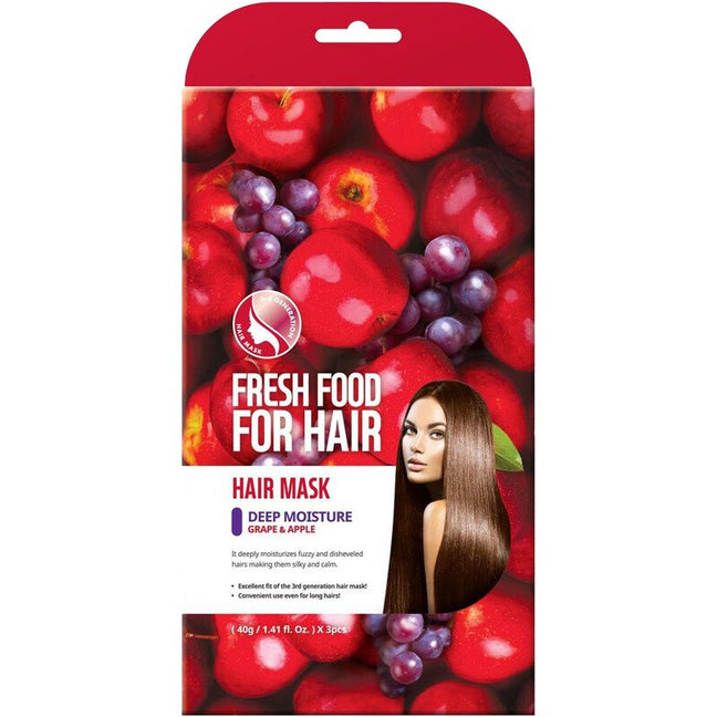 Masque hydratant unidose en tissu - Pomme & raisin - Cheveux secs
