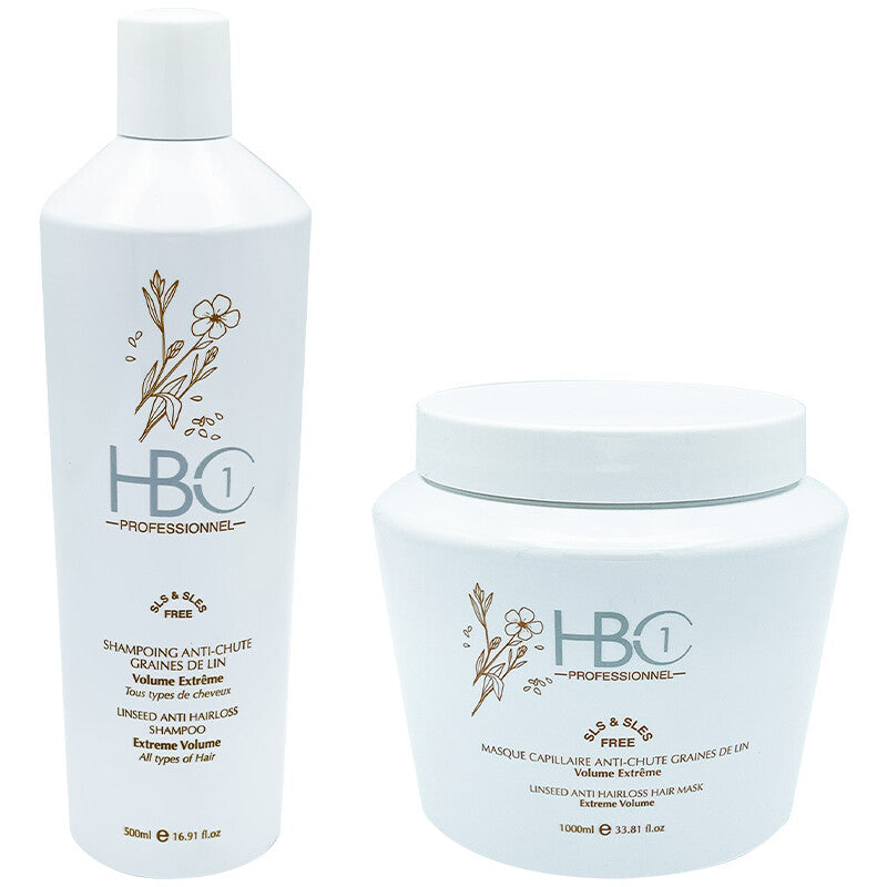 Routine anti-chutes - Graines de lin - Cheveux ternes - 2 produits