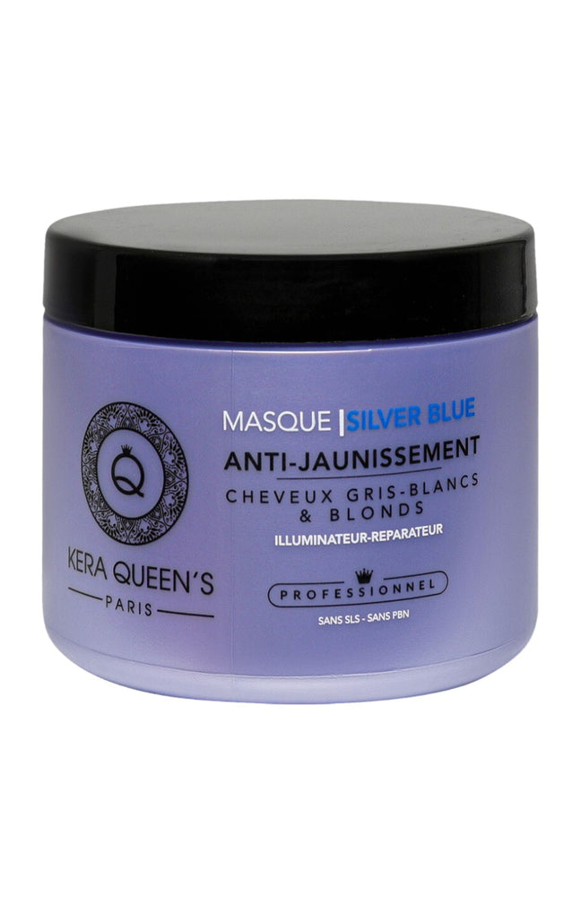 Masque anti-jaunissement - Silver blue - Cheveux gris, blancs & blonds - 500 ml