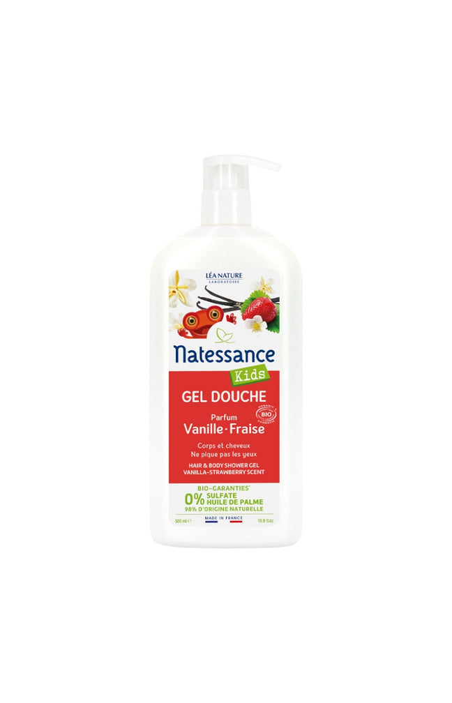 Shampoing douche bio - Vanille-fraise - Enfant - 500 ml