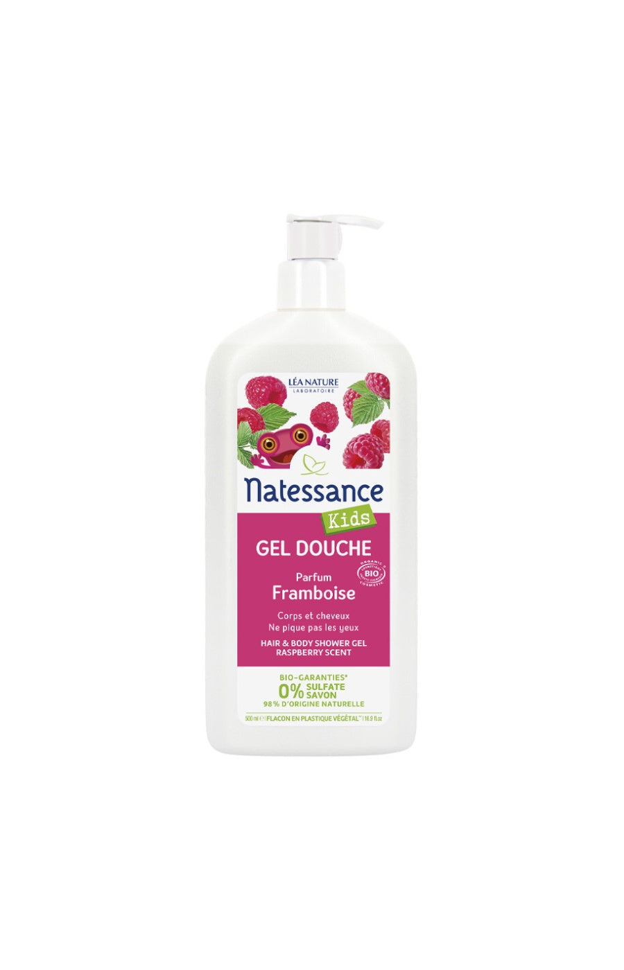 Shampoing douche bio - Framboise - Enfant - 500 ml