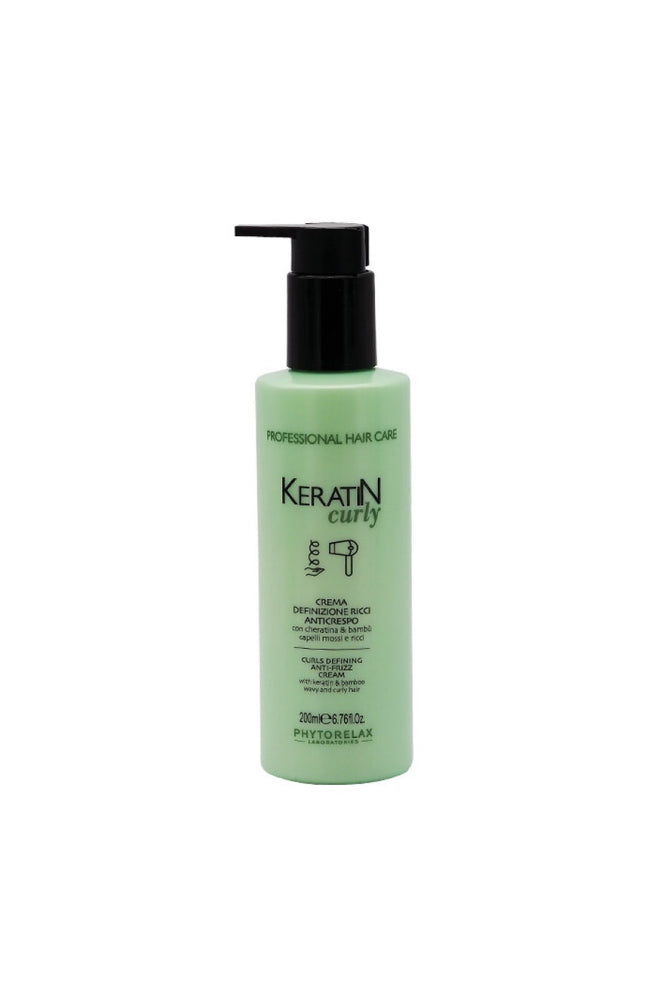 Crème anti-frisottis - Keratin Curly - Cheveux bouclés ou frisés - 200 ml