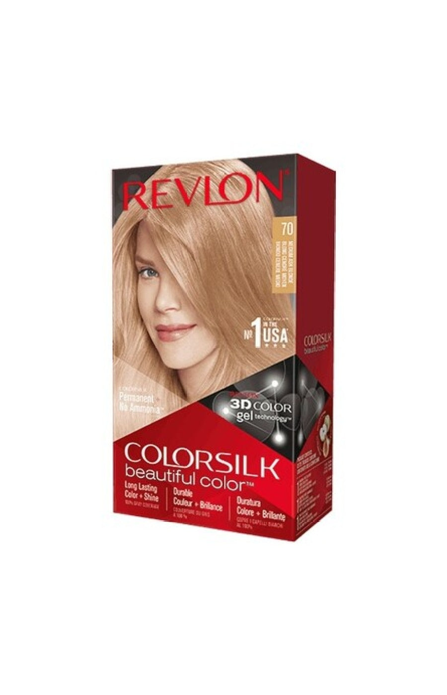 2 colorations permanentes - Colorsilk - 70 Blond Cendré Moyen