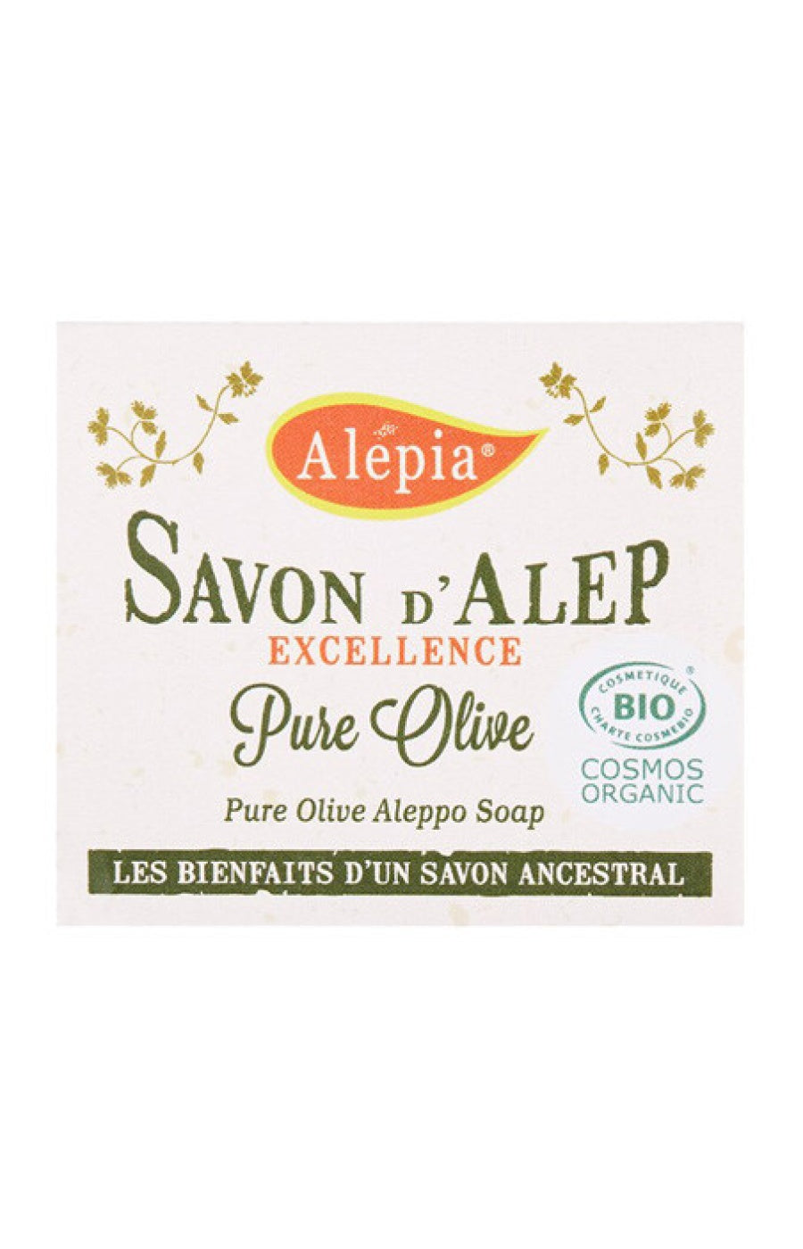 Savon d’Alep nettoyant bio - Huile d’olive pure - Visage & corps - 200 g