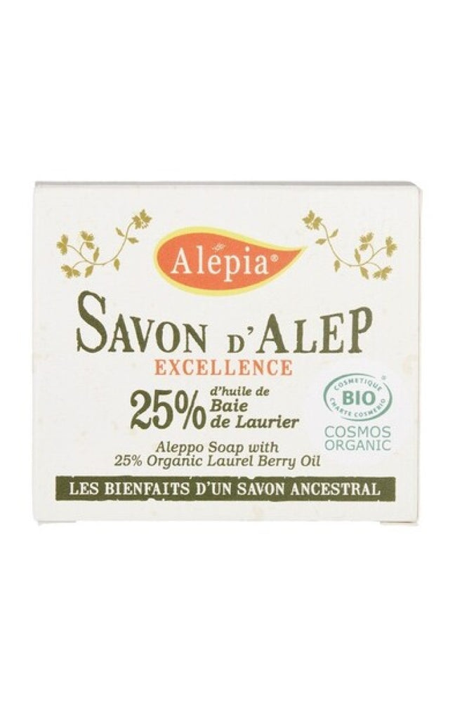 Savon d'Alep Excellence bio - 25% d'huile de baie de laurier -  Visage, corps & cheveux - 200 g
