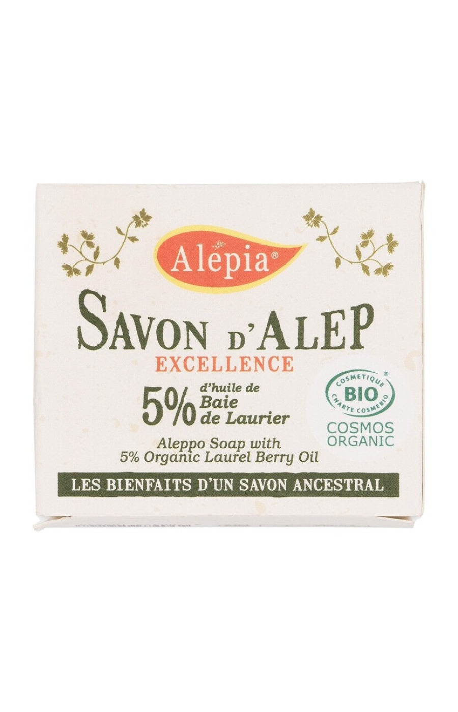 Savon d'Alep Excellence bio - 5% d'huile de baie de laurier - Visage, corps & cheveux - 200 g
