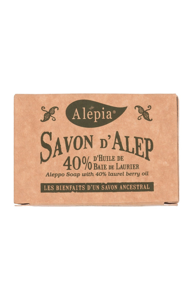 Savon d'Alep apaisant - 40% d'huile de baie de laurier - Visage, corps & cheveux - 200 g
