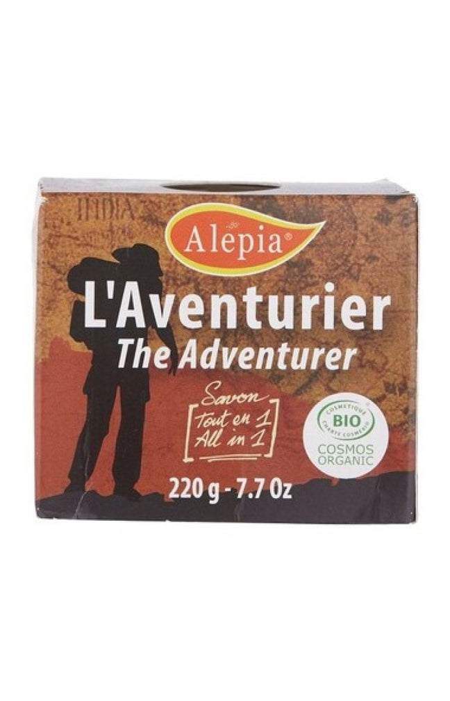Savon d'Alep bio L'Aventurier - Tout-en-1 - Visage, corps & cheveux - 220 g