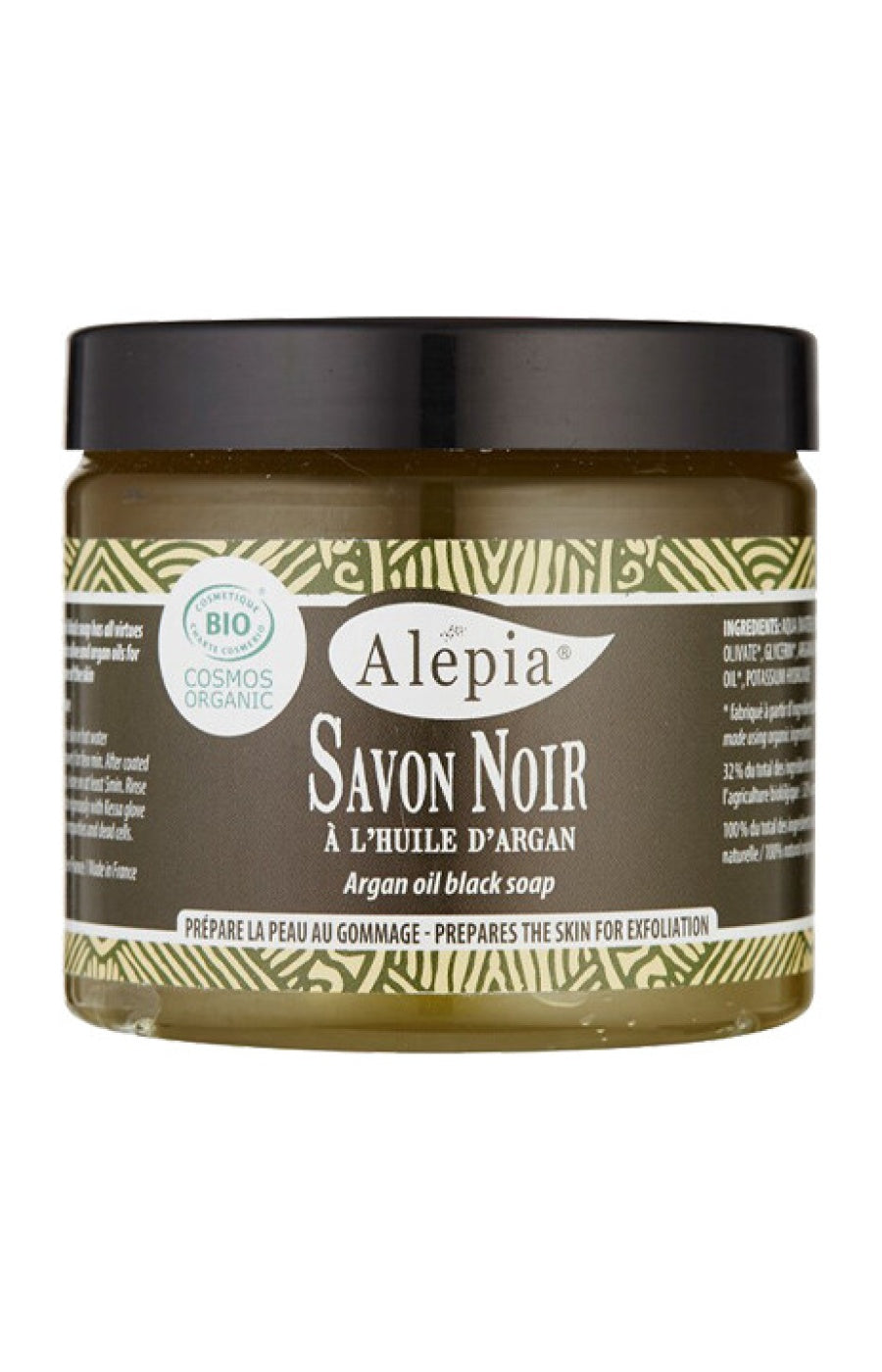 Savon noir hydratant & exfoliant - Huile d'argan bio - Corps & visage - 200 ml
