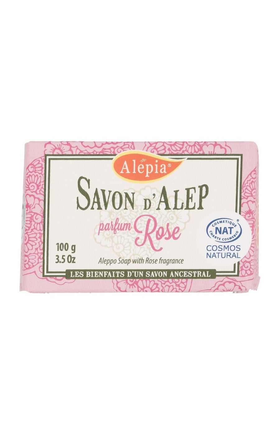 Savon d'Alep naturel - Rose - Visage & corps - 100 g